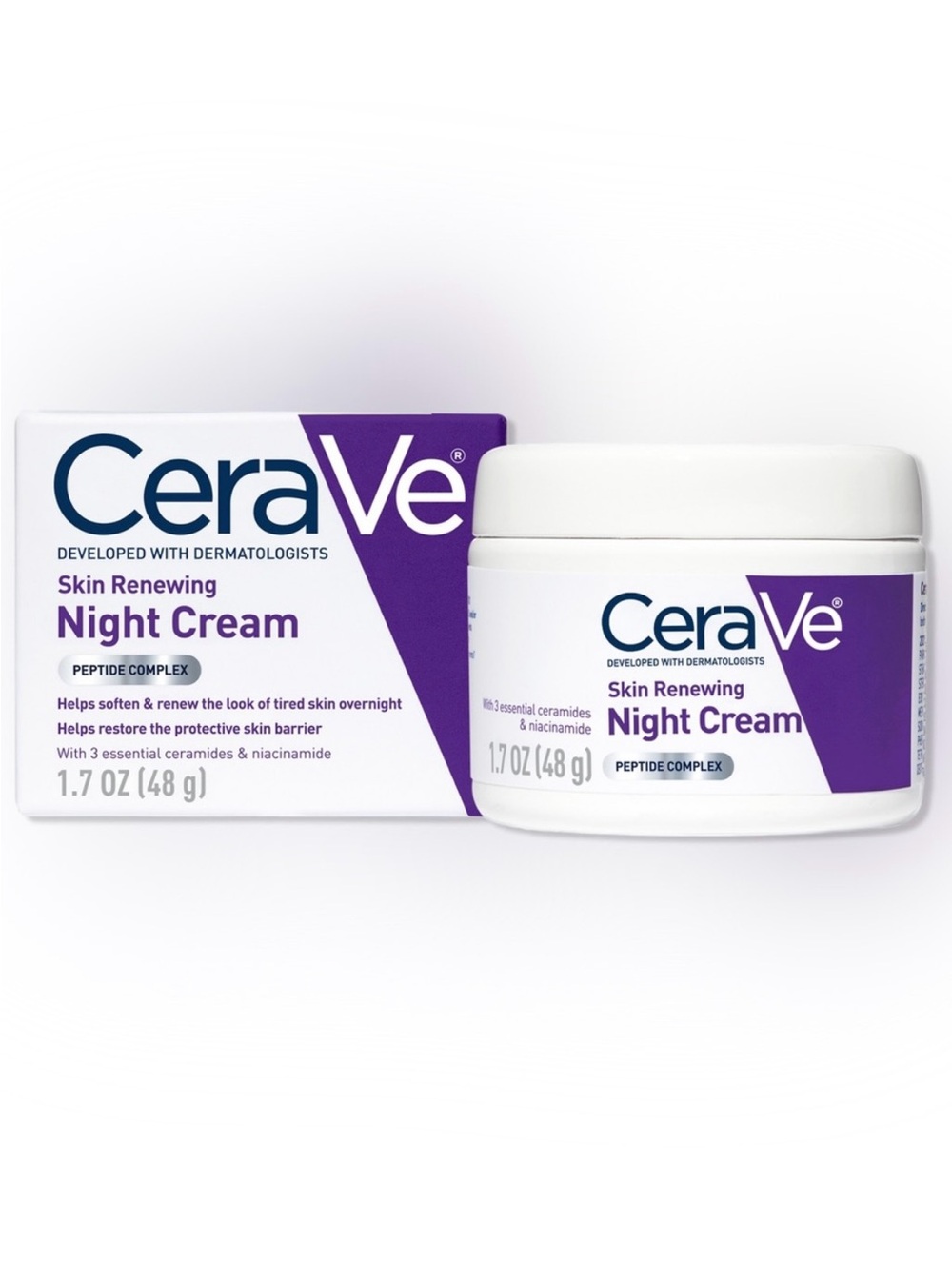 CeraVe Skin Renewing Night Cream — Peptide Complex, 1.7 oz